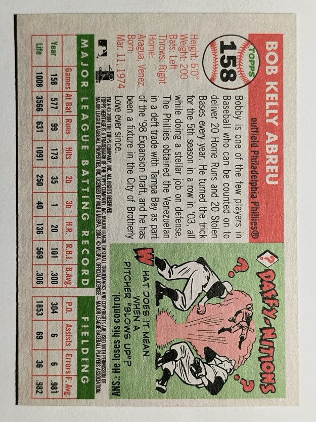 2004 Topps Heritage #158 Bobby Abreu