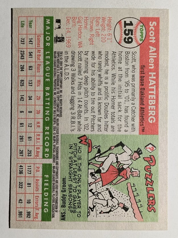 2004 Topps Heritage #159 Scott Hatteberg