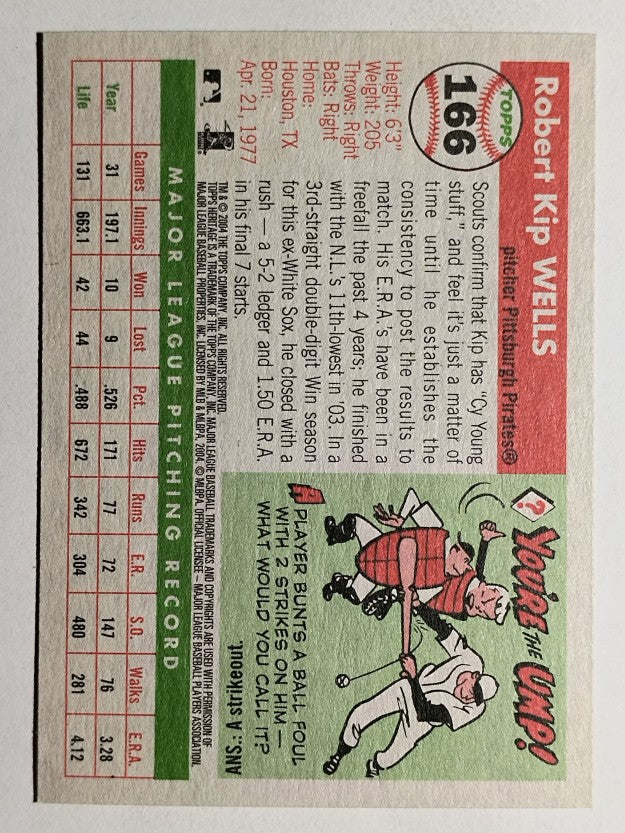 2004 Topps Heritage #166 Kip Wells