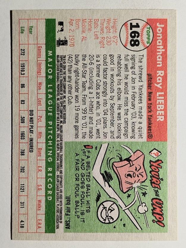 2004 Topps Heritage #168 Jon Lieber