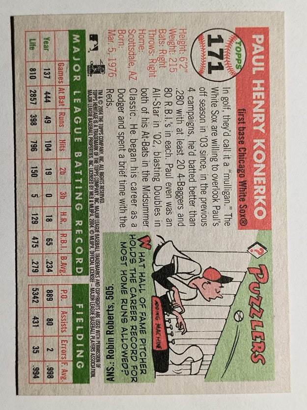 2004 Topps Heritage #171 Paul Konerko