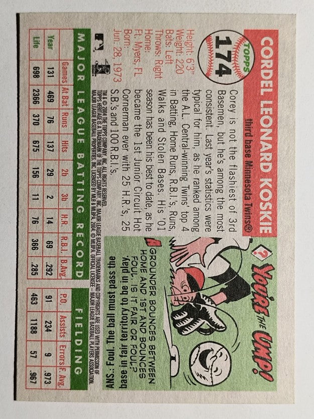 2004 Topps Heritage #174 Corey Koskie