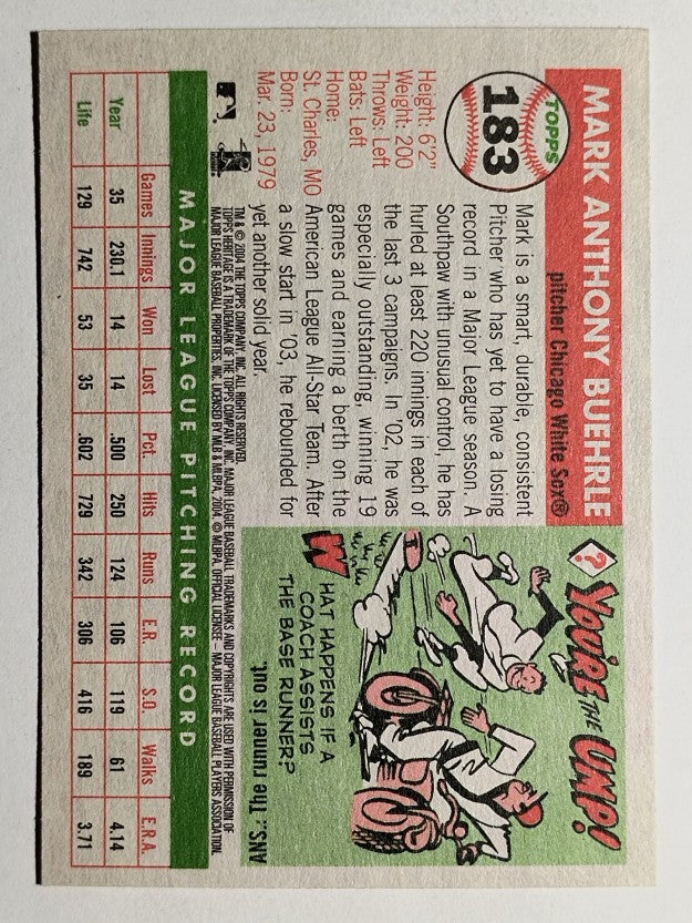 2004 Topps Heritage #183 Mark Buehrle