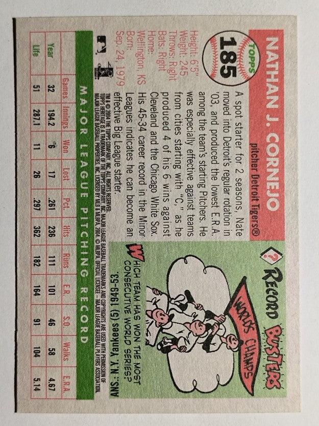 2004 Topps Heritage #185 Nate Cornejo