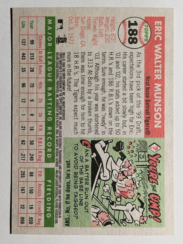 2004 Topps Heritage #188 Eric Munson