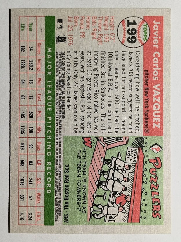 2004 Topps Heritage #199 Javier Vazquez