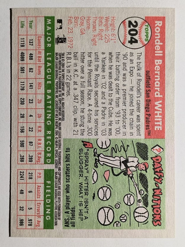 2004 Topps Heritage #204 Rondell White