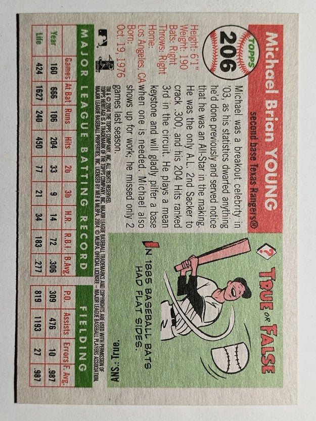2004 Topps Heritage #206 Michael Young