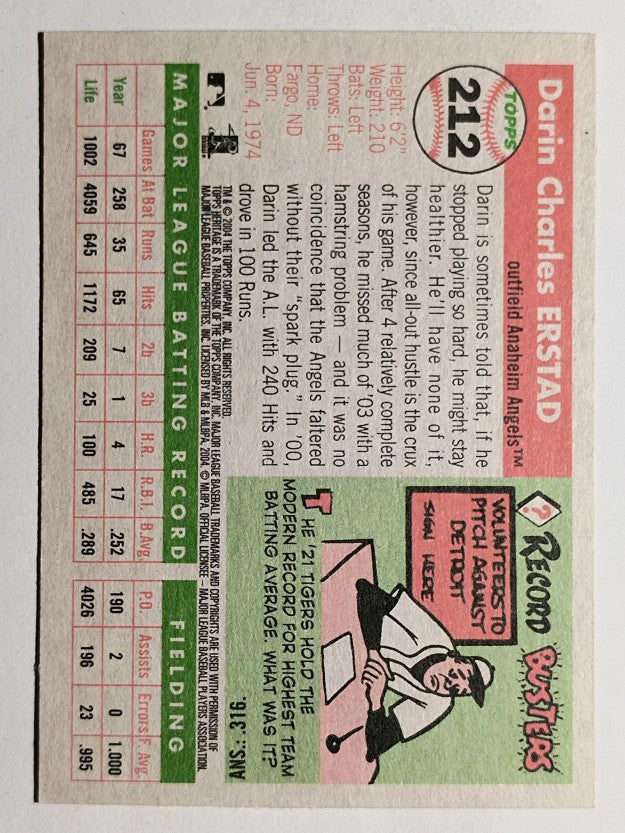 2004 Topps Heritage #212 Darin Erstad