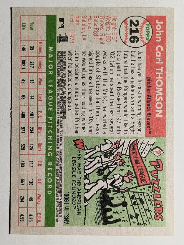2004 Topps Heritage #216 John Thomson