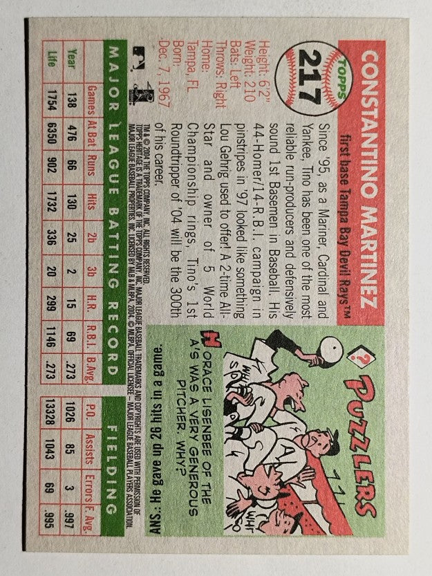 2004 Topps Heritage #217 Tino Martinez