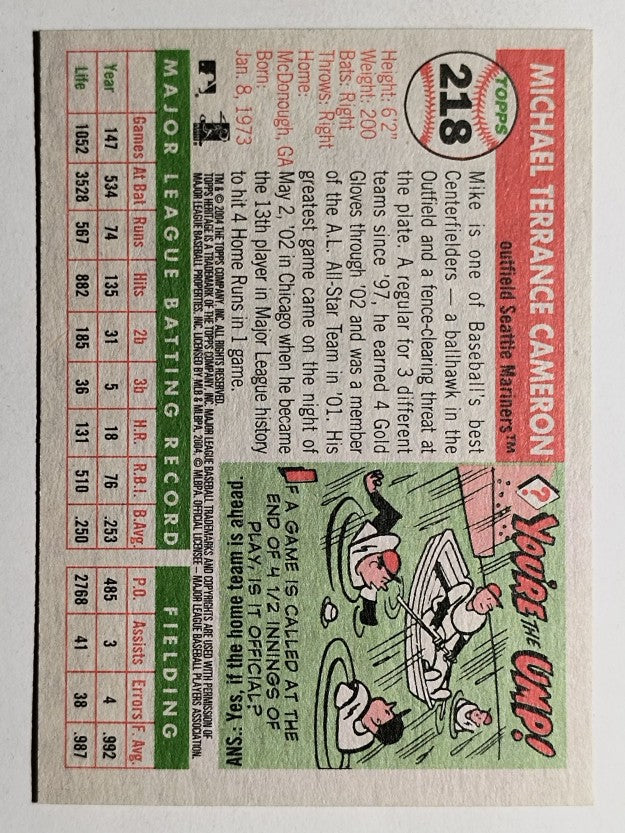 2004 Topps Heritage #218 Mike Cameron