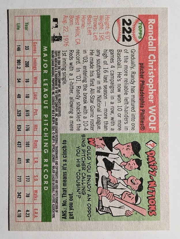 2004 Topps Heritage #222 Randy Wolf