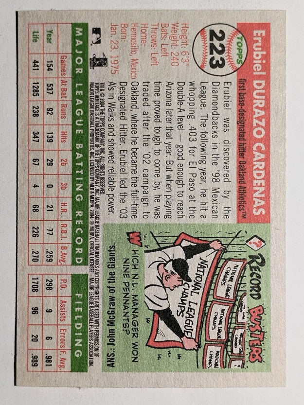 2004 Topps Heritage #223 Erubiel Durazo