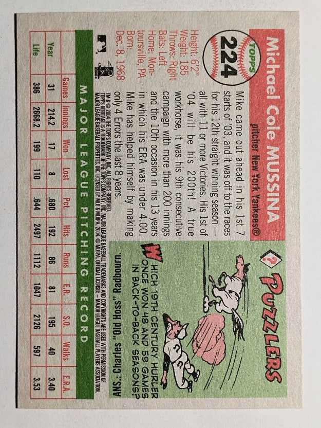 2004 Topps Heritage #224 Mike Mussina