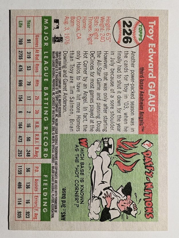 2004 Topps Heritage #226 Troy Glaus