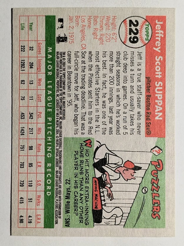 2004 Topps Heritage #229 Jeff Suppan