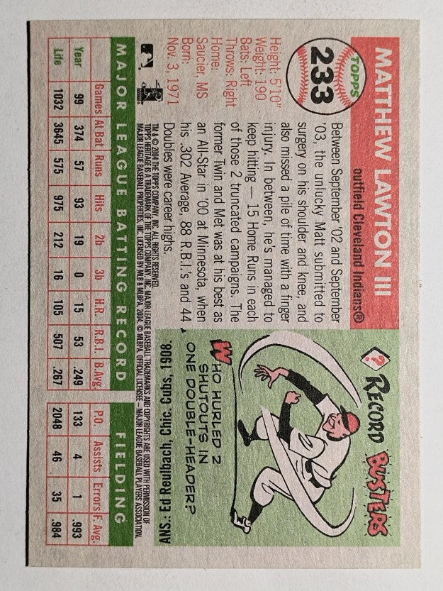 2004 Topps Heritage #233 Matt Lawton