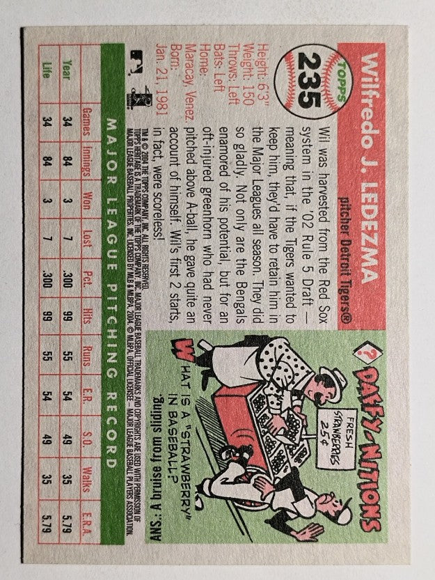 2004 Topps Heritage #235 Wil Ledezma