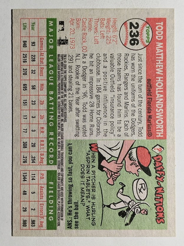 2004 Topps Heritage #236 Todd Hollandsworth