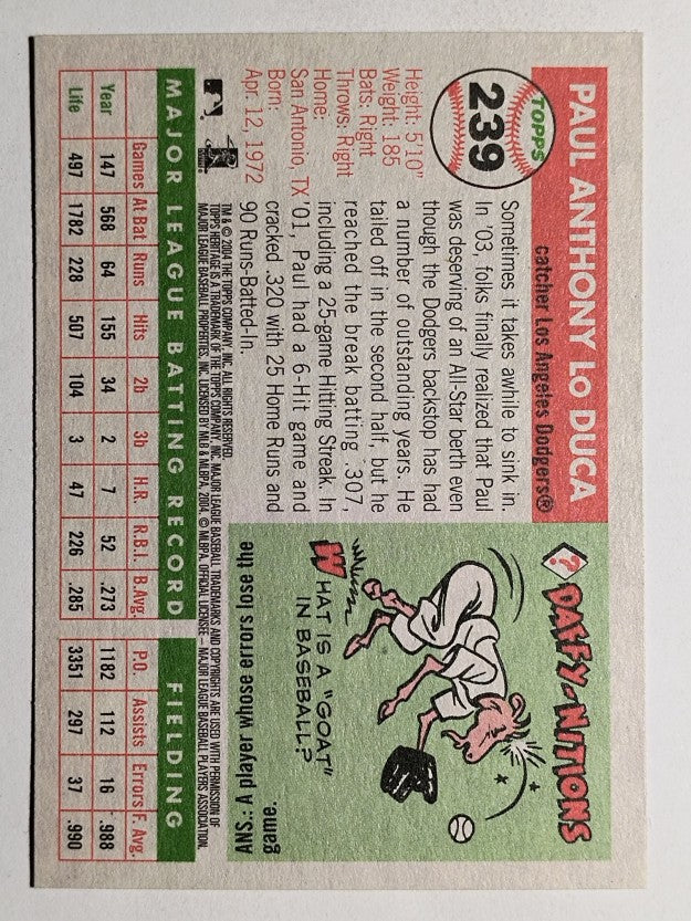 2004 Topps Heritage #239 Paul Lo Duca