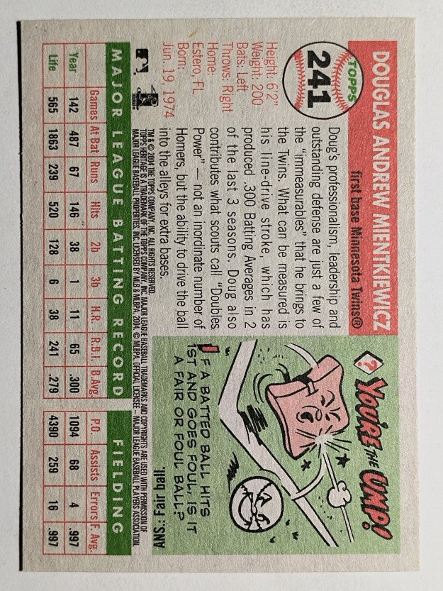 2004 Topps Heritage #241 Doug Mientkiewicz