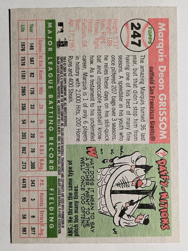 2004 Topps Heritage #247 Marquis Grissom