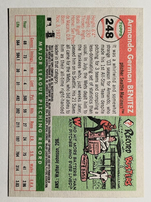 2004 Topps Heritage #248 Armando Benitez