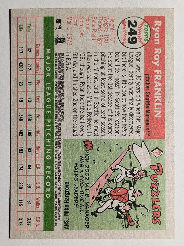 2004 Topps Heritage #249 Ryan Franklin