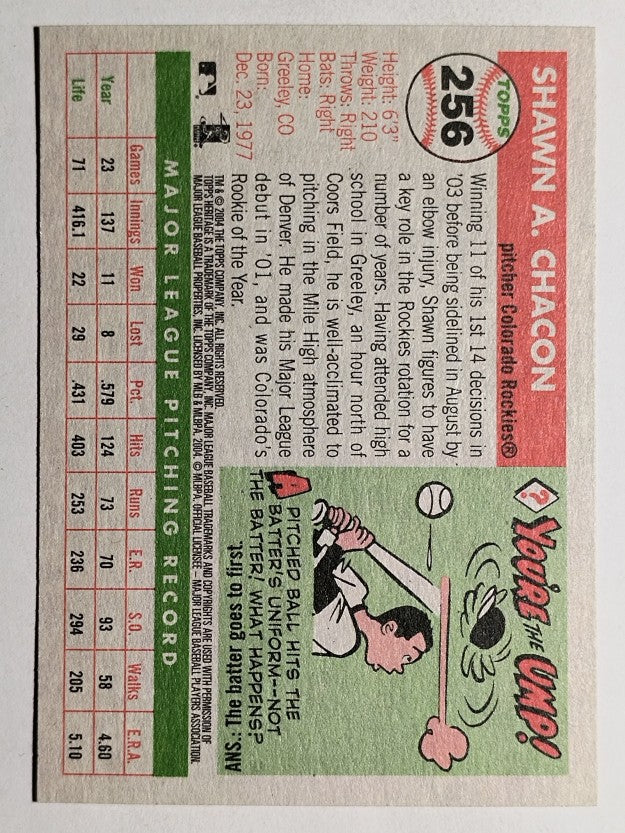 2004 Topps Heritage #256 Shawn Chacon