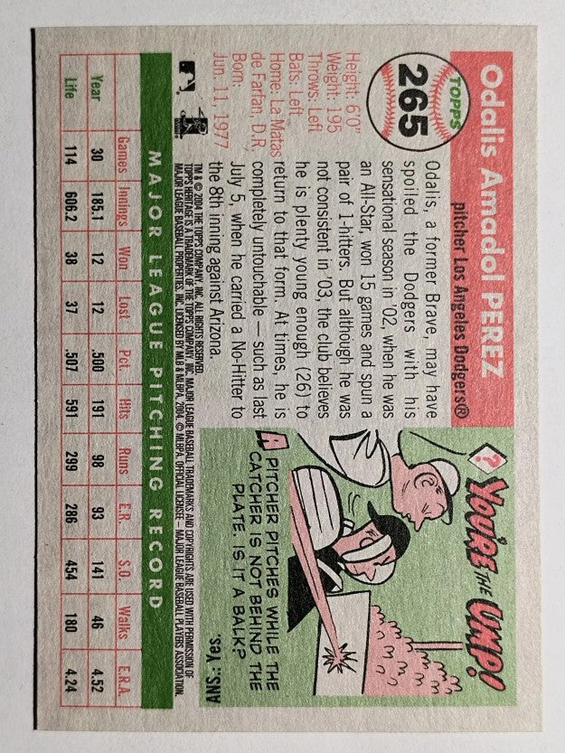 2004 Topps Heritage #265 Odalis Perez