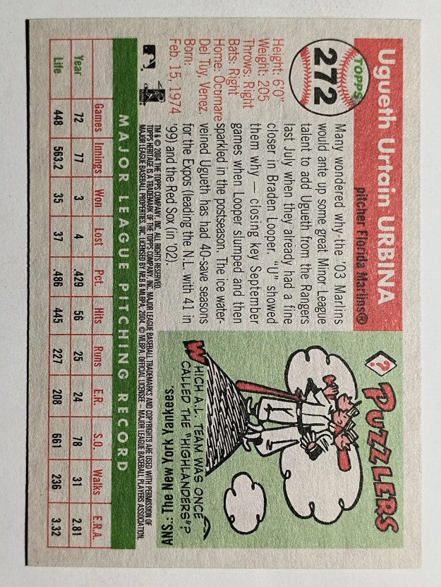 2004 Topps Heritage #272 Ugueth Urbina