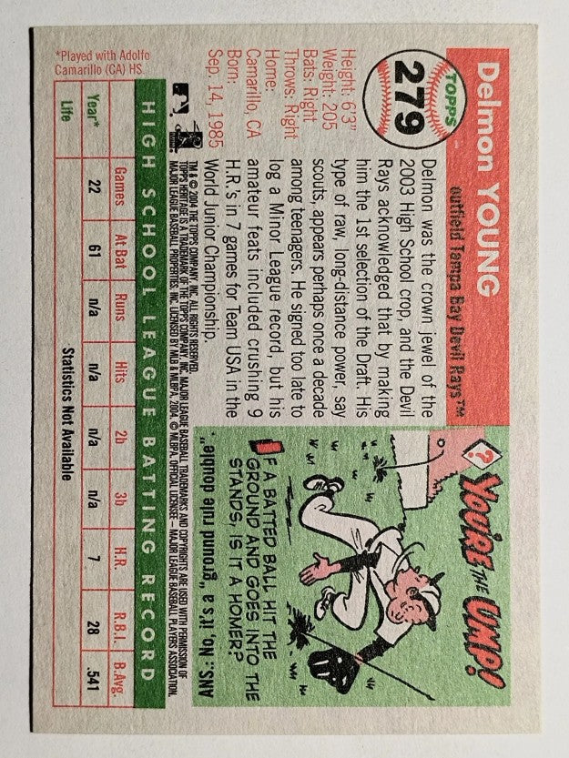 2004 Topps Heritage #279 Delmon Young
