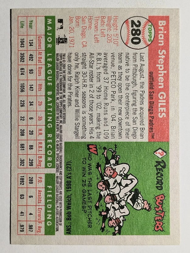 2004 Topps Heritage #280 Brian Giles