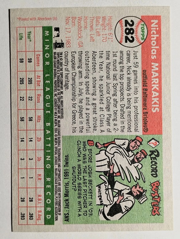 2004 Topps Heritage #282 Nick Markakis