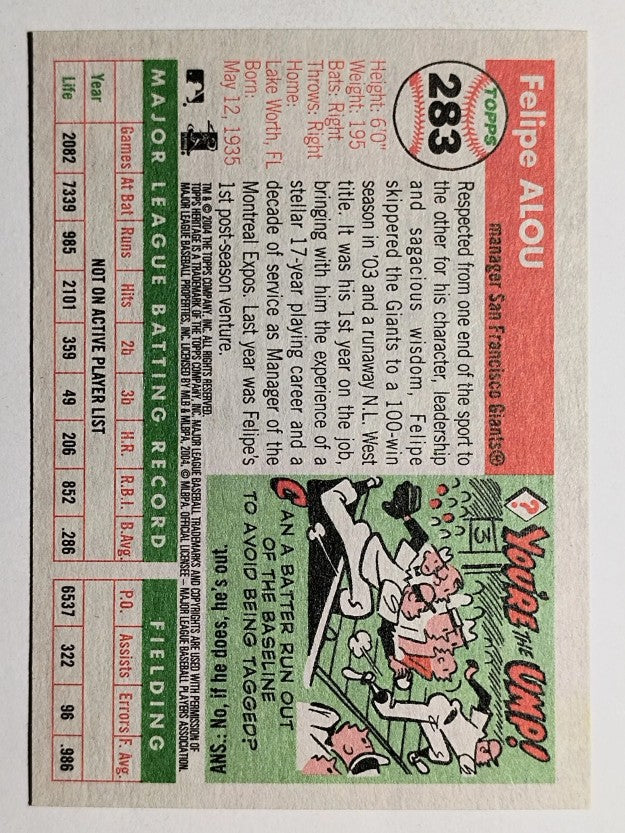 2004 Topps Heritage #283 Felipe Alou MGR