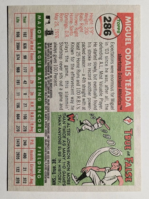 2004 Topps Heritage #286 Miguel Tejada