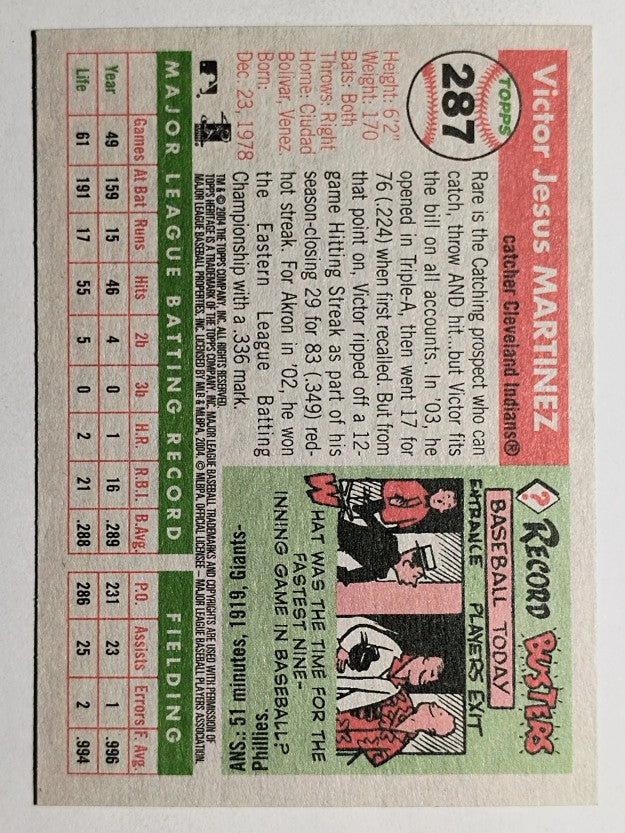 2004 Topps Heritage #287 Victor Martinez