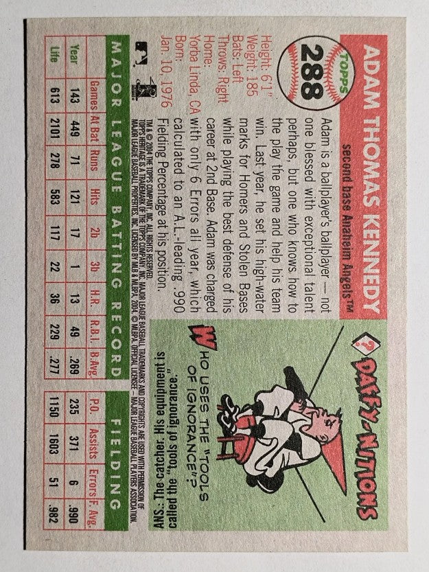 2004 Topps Heritage #288 Adam Kennedy