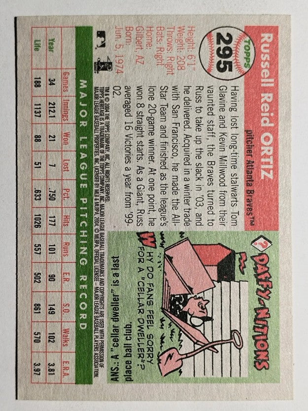 2004 Topps Heritage #295 Russ Ortiz