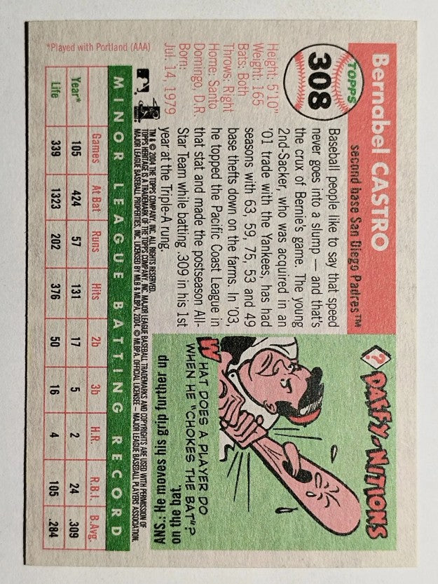 2004 Topps Heritage #308 Bernie Castro