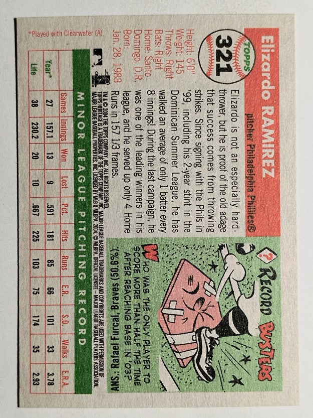 2004 Topps Heritage #321 Elizardo Ramirez