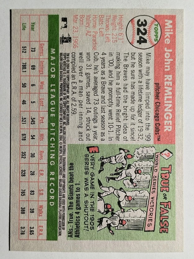 2004 Topps Heritage #324 Mike Remlinger
