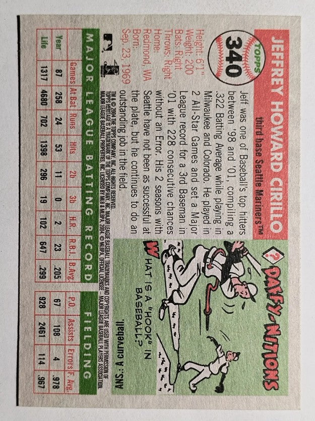 2004 Topps Heritage #340 Jeff Cirillo