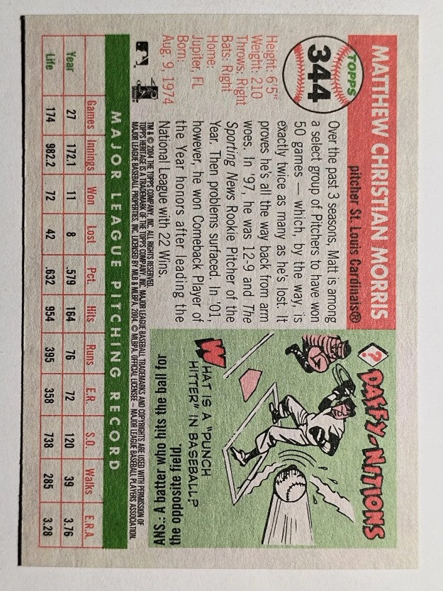 2004 Topps Heritage #344 Matt Morris