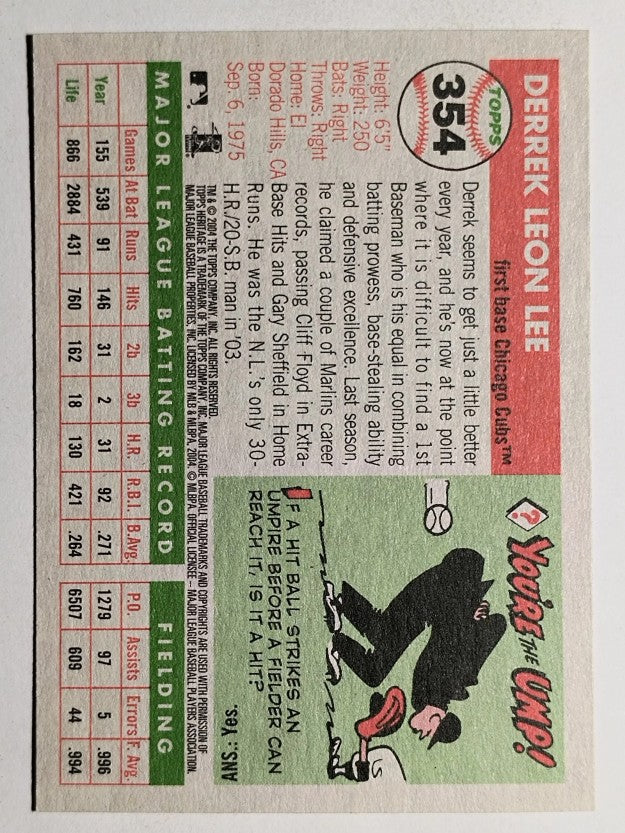 2004 Topps Heritage #354 Derrek Lee