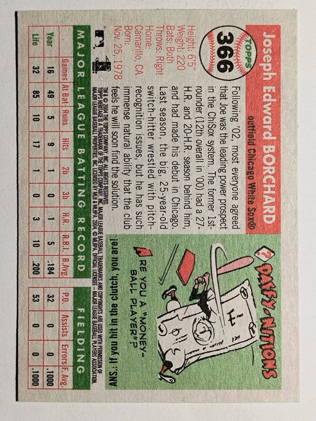 2004 Topps Heritage #366 Joe Borchard