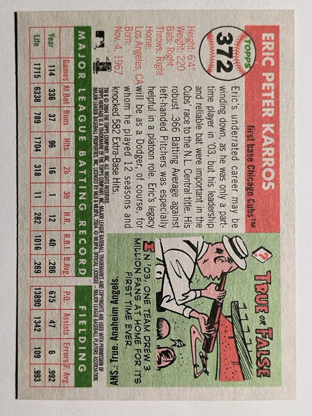 2004 Topps Heritage #372 Eric Karros