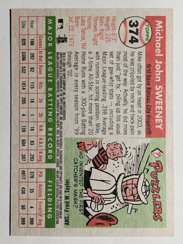 2004 Topps Heritage #374 Mike Sweeney