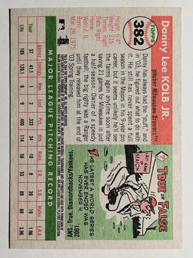 2004 Topps Heritage #382 Danny Kolb